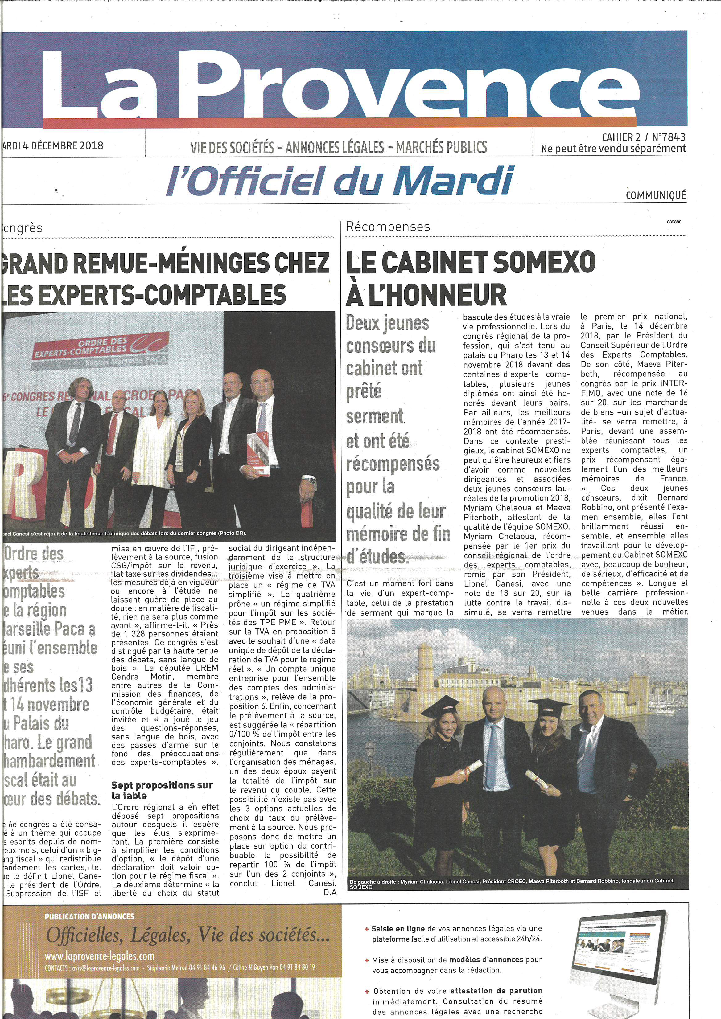 Expert Comptable - LaProvence-RemisePrixCongresRegional